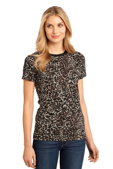 DISCONTINUED District - Ladies Perfect Weight Camo Crew Tee DM104CL