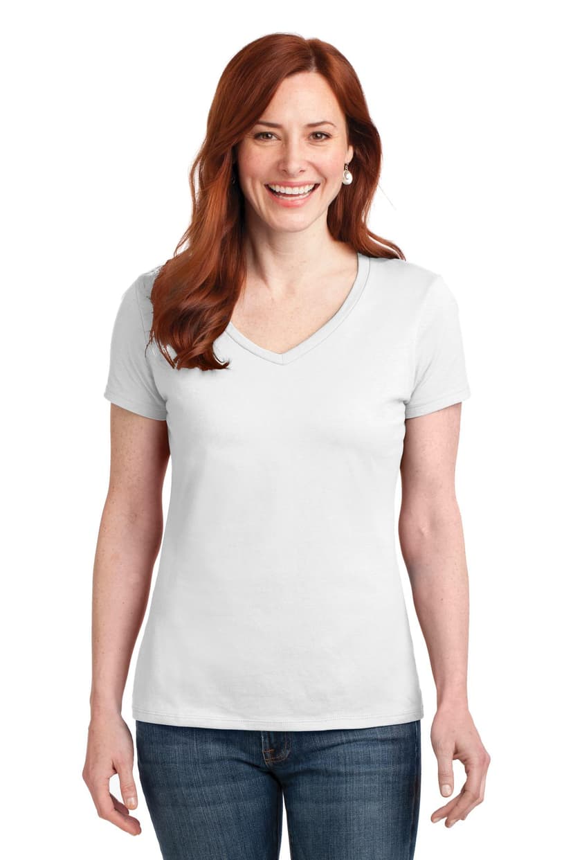 Hanes Women's Perfect-T Cotton V-Neck T-Shirt. S04V