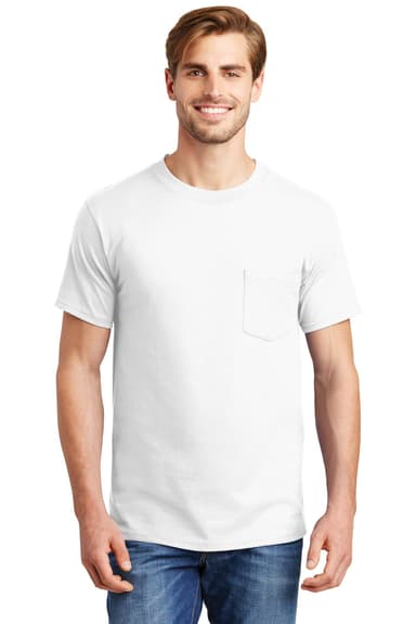 Hanes Beefy-T - 100% Cotton T-Shirt with Pocket. 5190