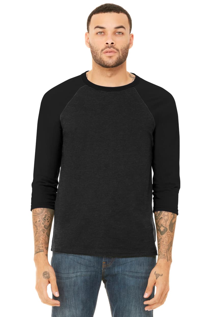BELLA+CANVAS  Unisex 3/4-Sleeve Baseball Tee. BC3200