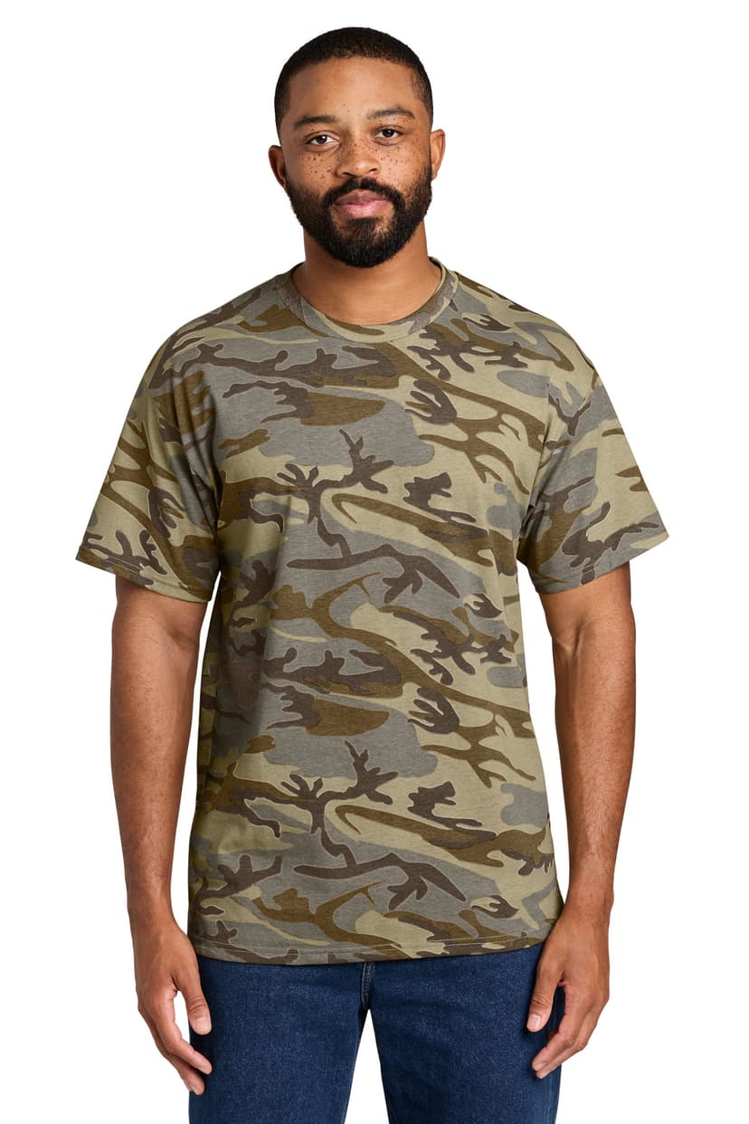 Port & Co Core Cotton Camo Tee. PC54C