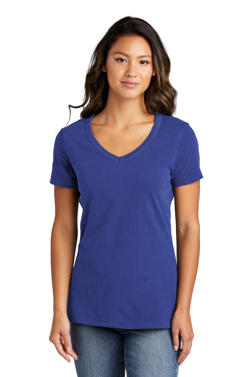 Port & Co Women's Beach Wash Garment-Dyed V-Neck Tee LPC099V