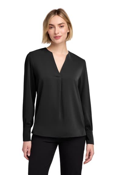 Brooks Brothers Women's Open-Neck Satin Blouse BB18009