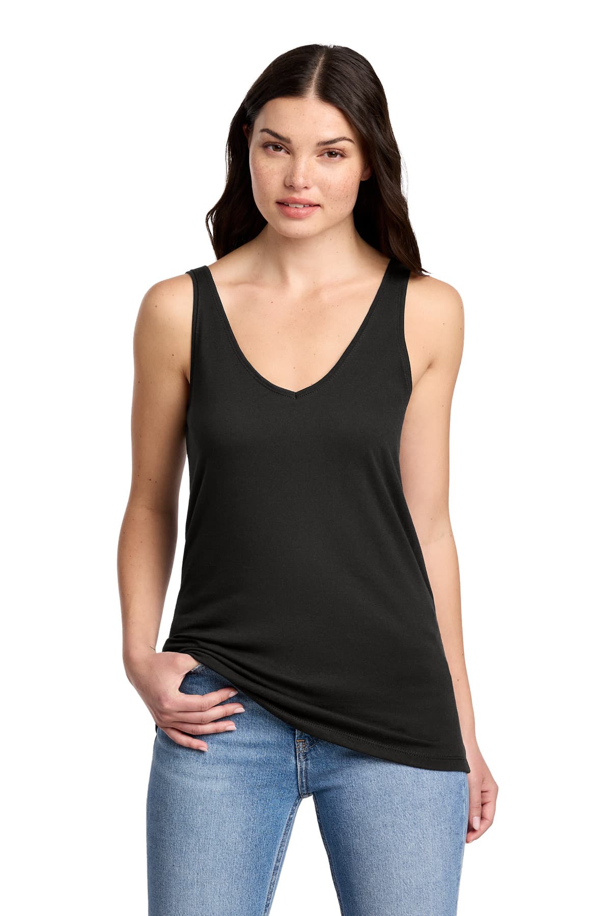 District Women's Perfect Blend CVC V-Neck Tank DT154